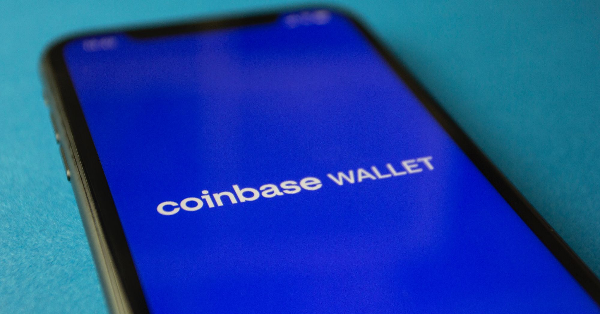 coinbase wallet app displayed on smartphone screen