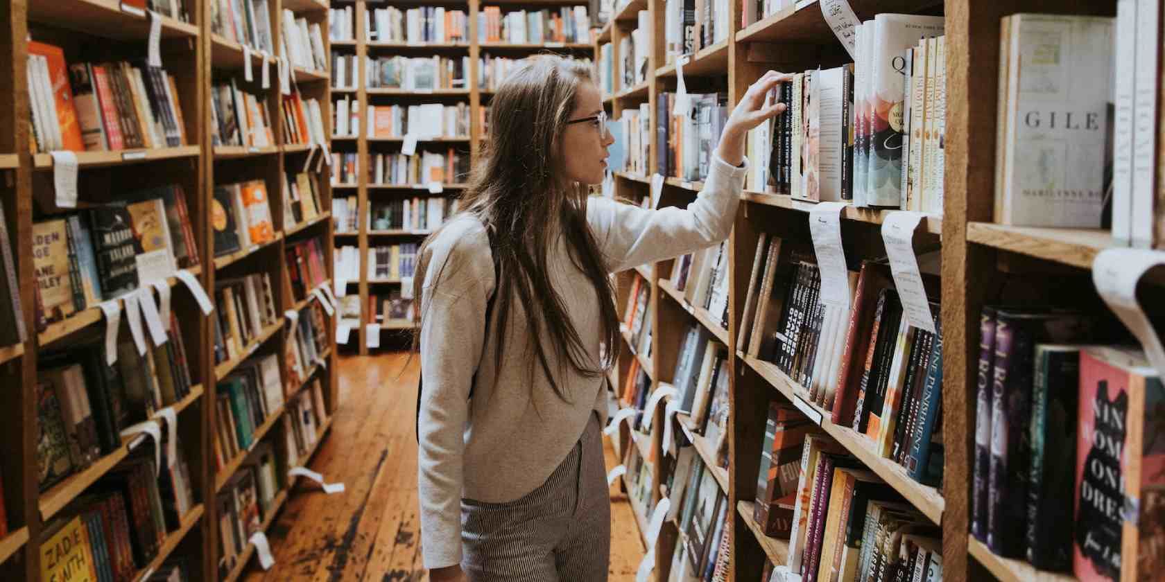 Woman browsing in a bookstore 