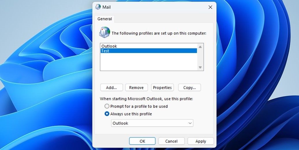 Créer un nouveau profil Outlook