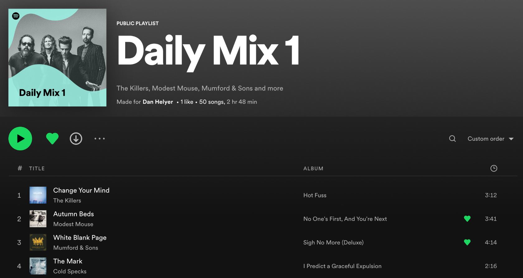 Daily Mix in Spotify
