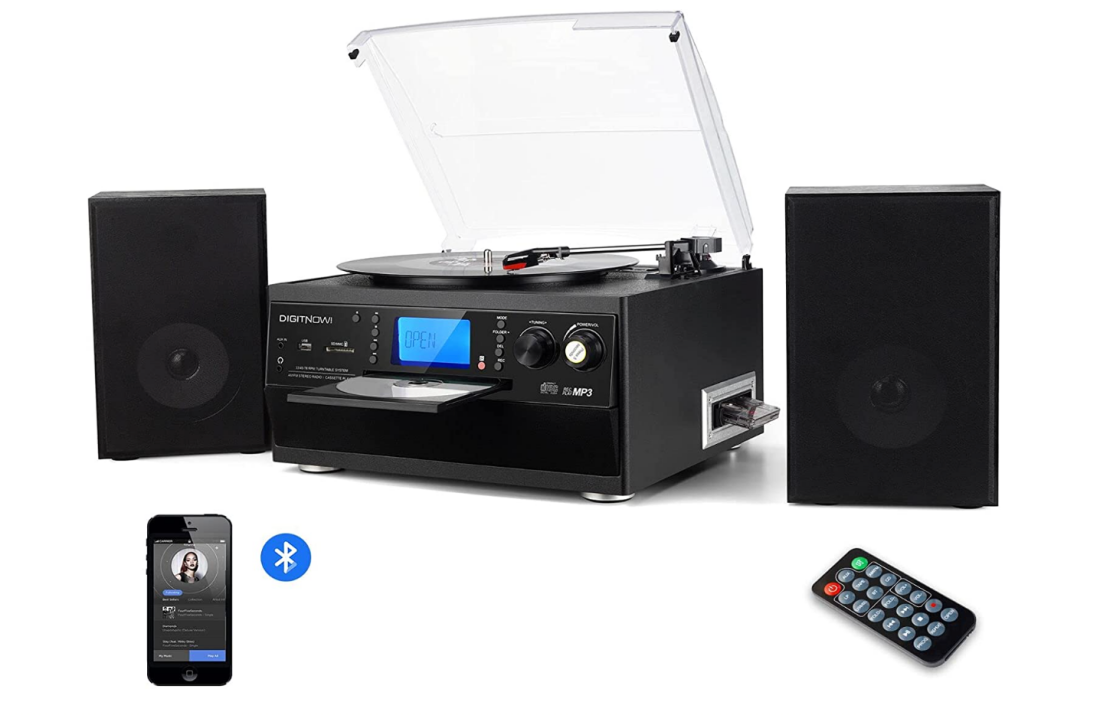 Digitnow Bluetooth Turntable with Stereo Speakers