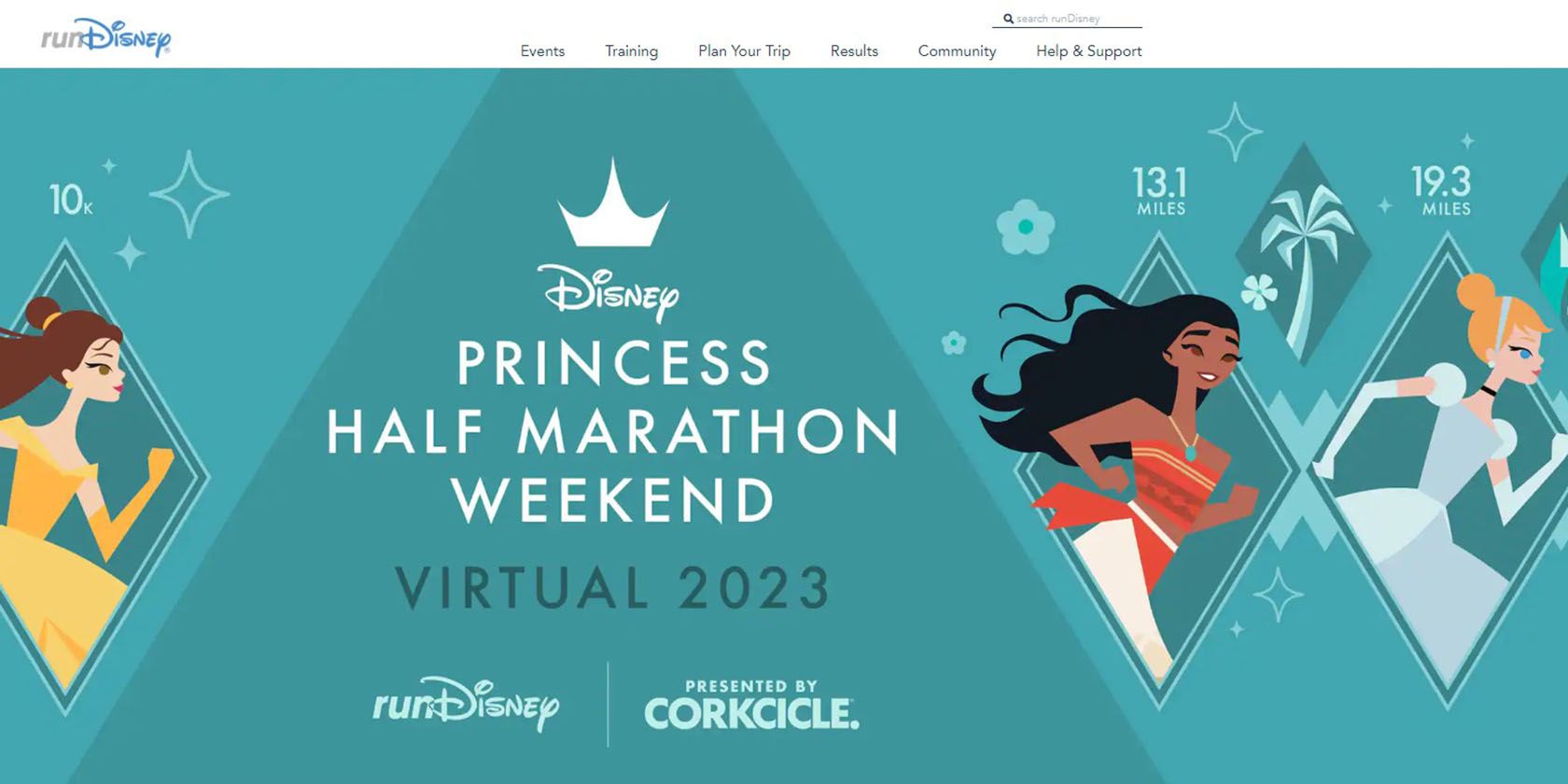 Disney Virtual Run website screenshot