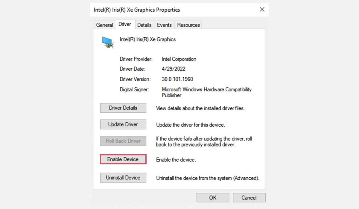 enable device driver