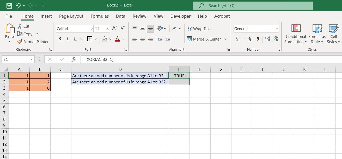 How to Use the XOR Function in Excel