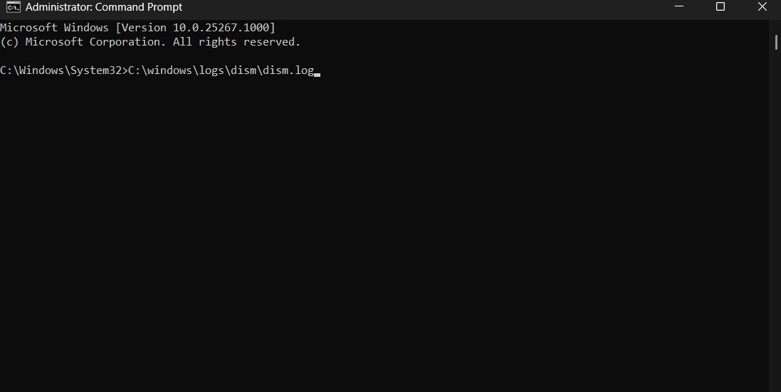 Executing DISM command in Command Prompt