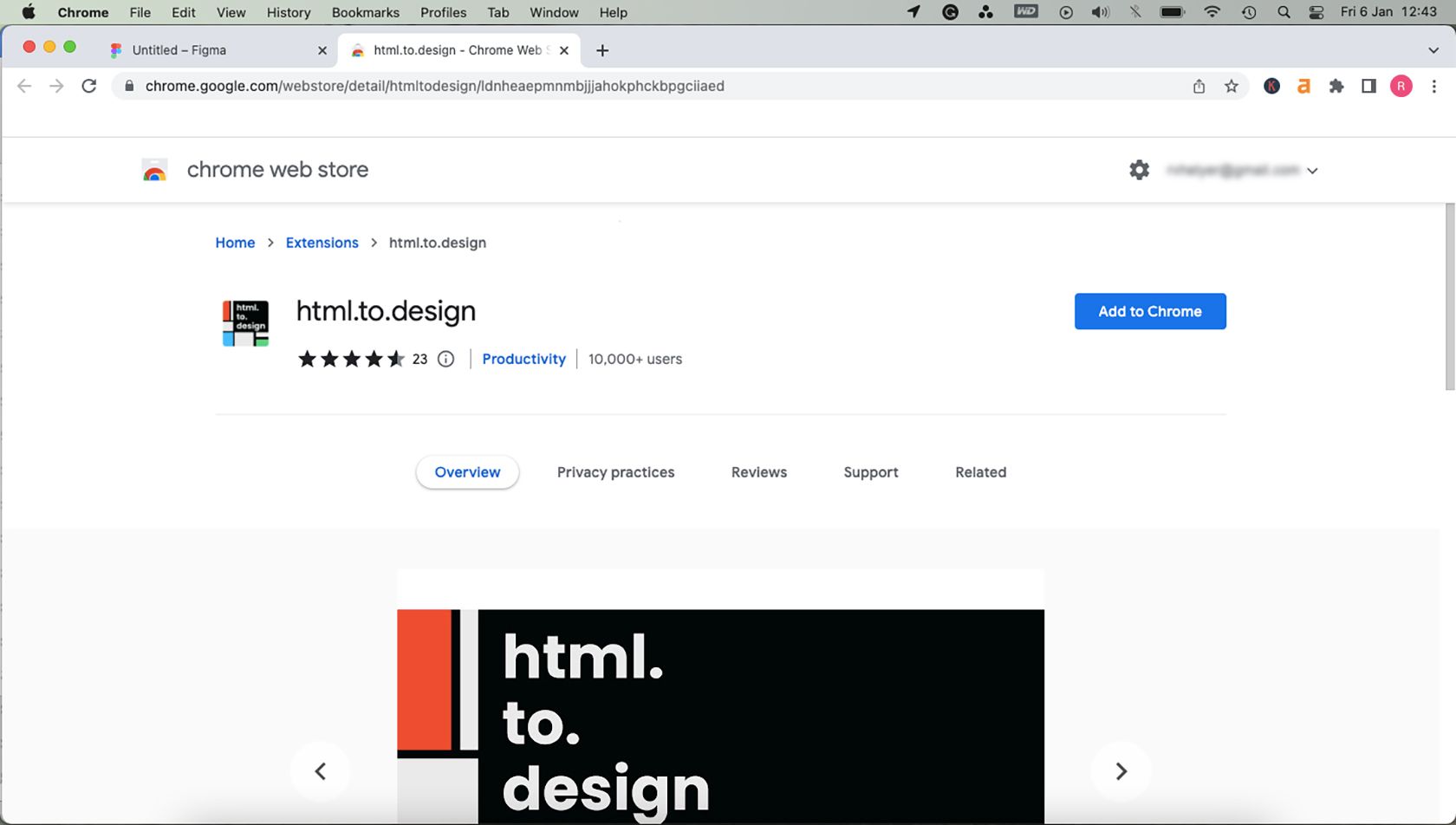Figma plugin Chrome extension page
