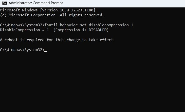 File compression command in Command Prompt