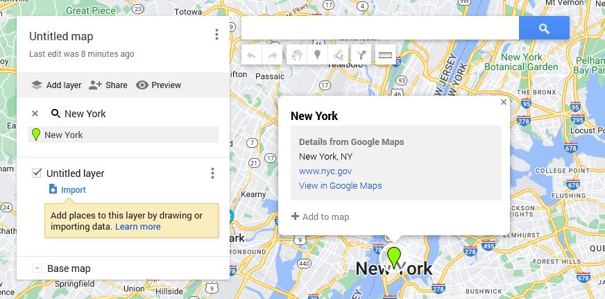 google maps searching and pinning