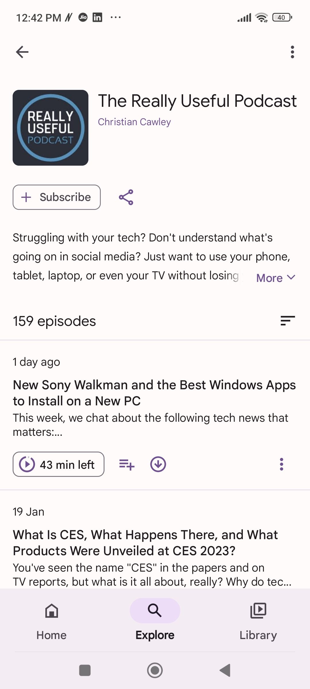 Google Podcasts podcast overview and episodes