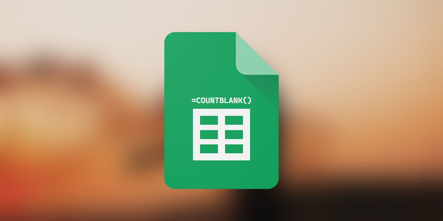 Google Sheets logo with COUNTBLANK engraved on it.