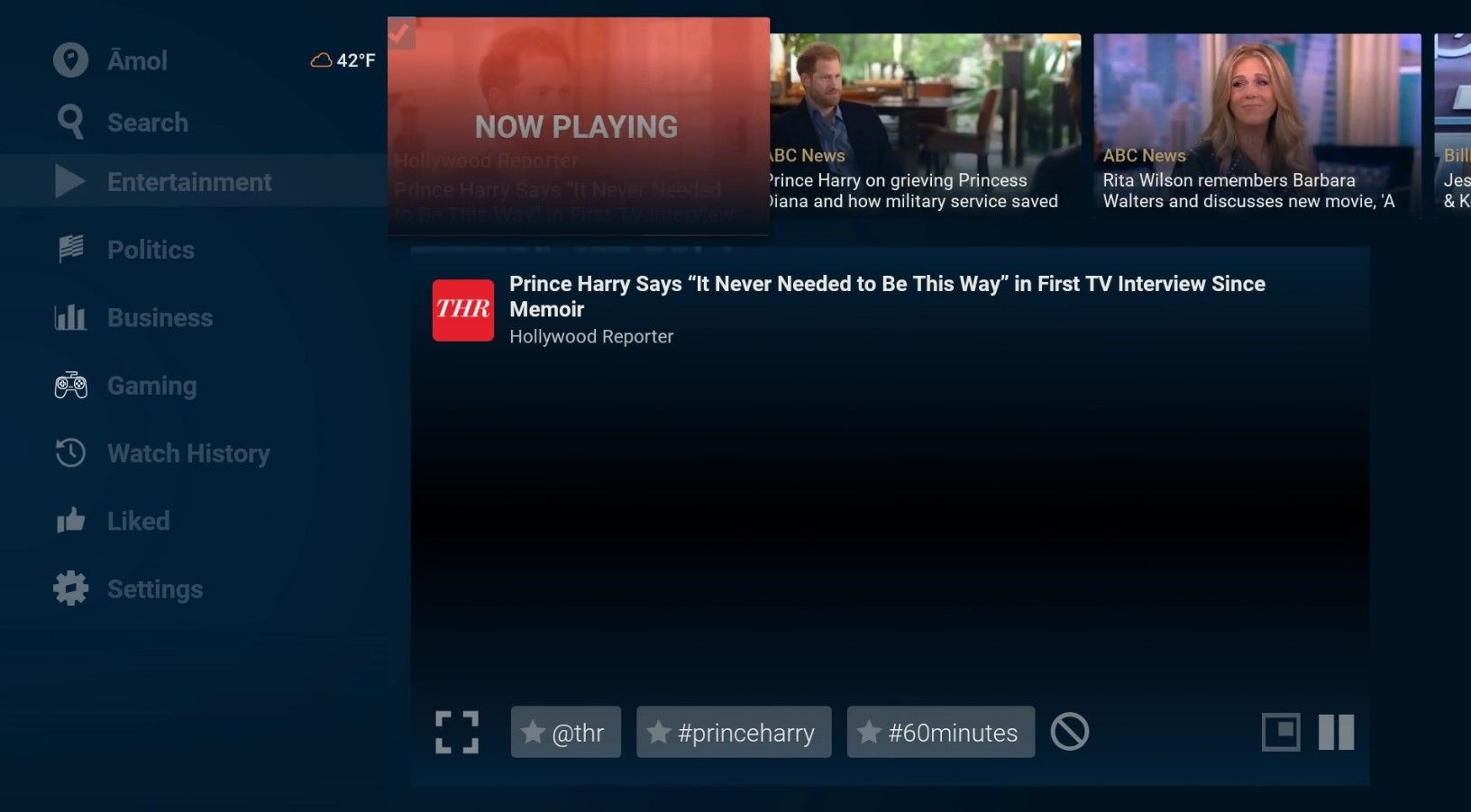 Haystack News on Android TV