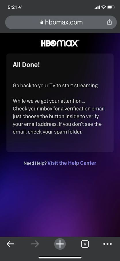 Your HBO Max app has been activated