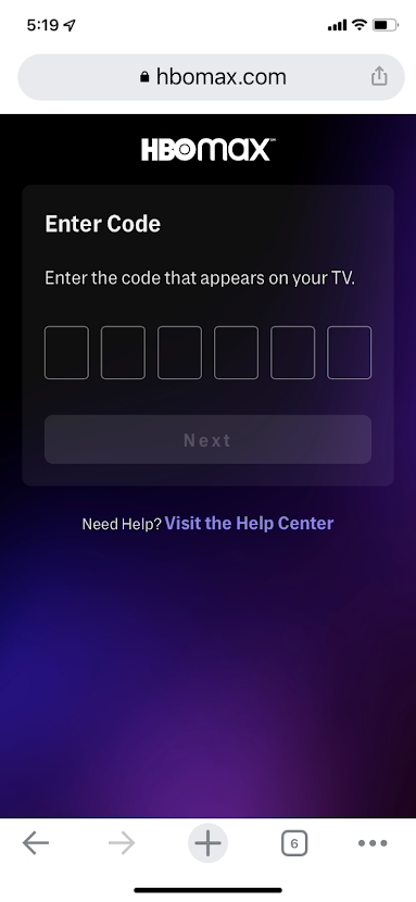Enter the code displayed on your TV