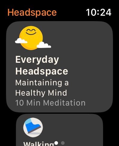 headspace app apple watch menu
