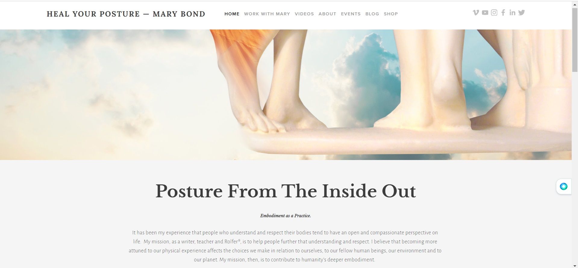 Information page on Heal Your Posture