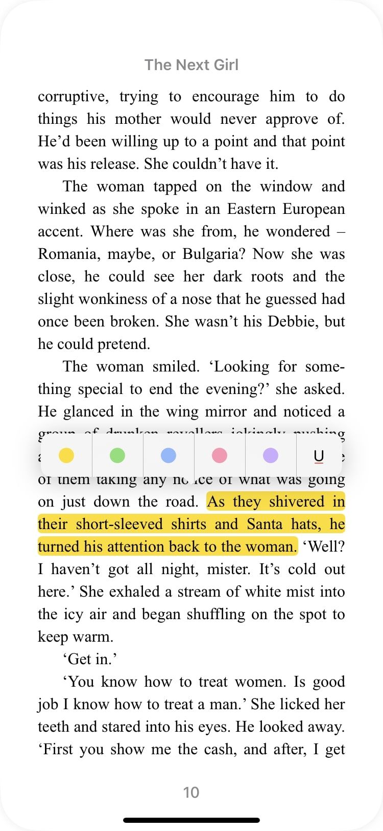 highlight colors and underline in Apple Books