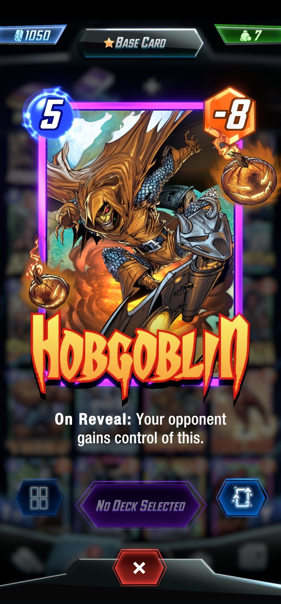 hobgoblin card marvel snap