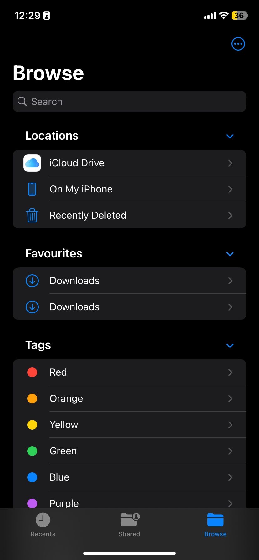 Files app on iPhone