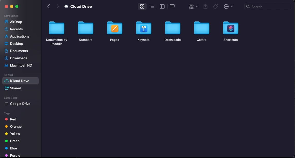 iCloud Drive folder on macOS