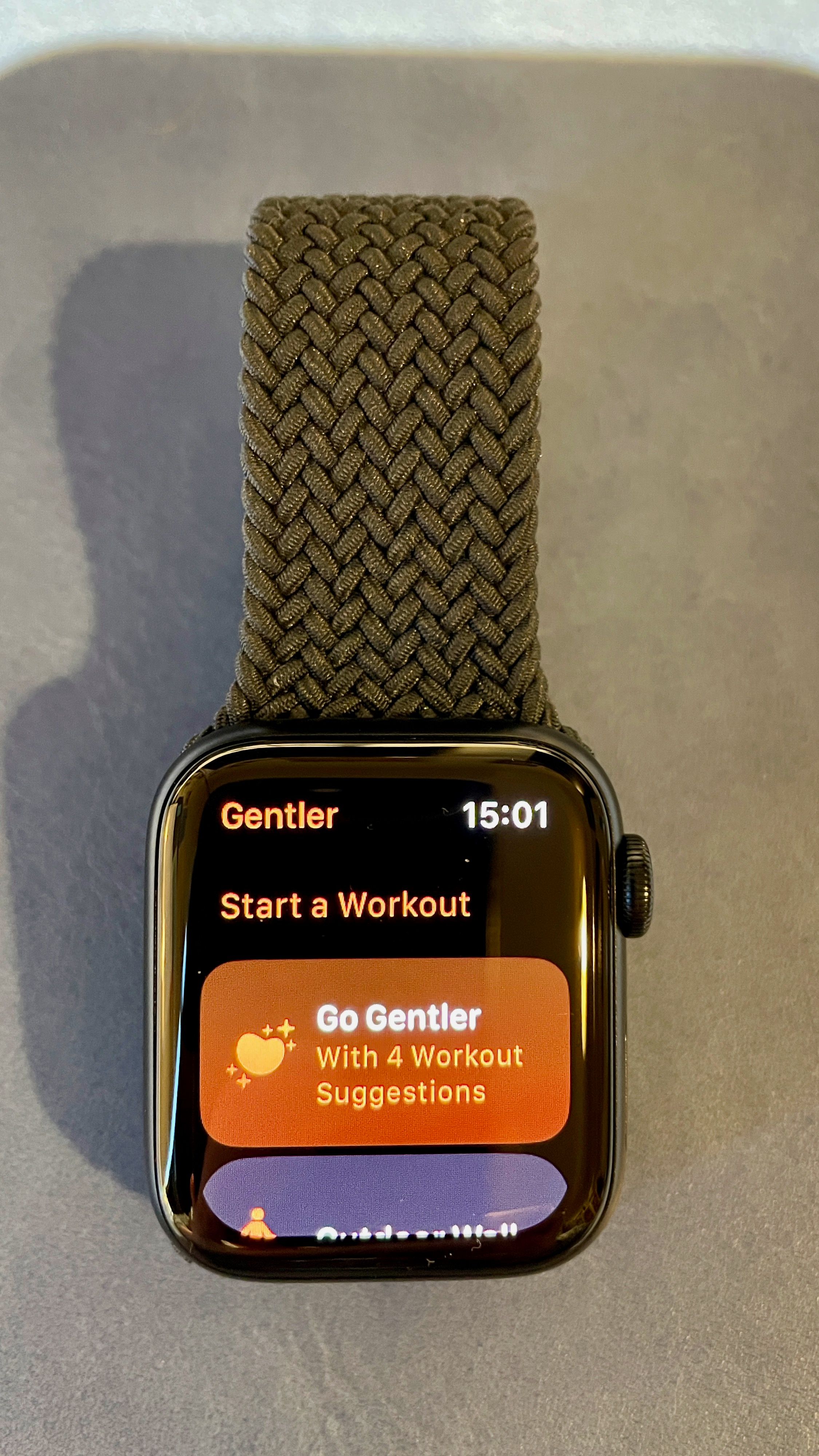 Image of Gentler Streak Apple Watch start Go Gentler workout