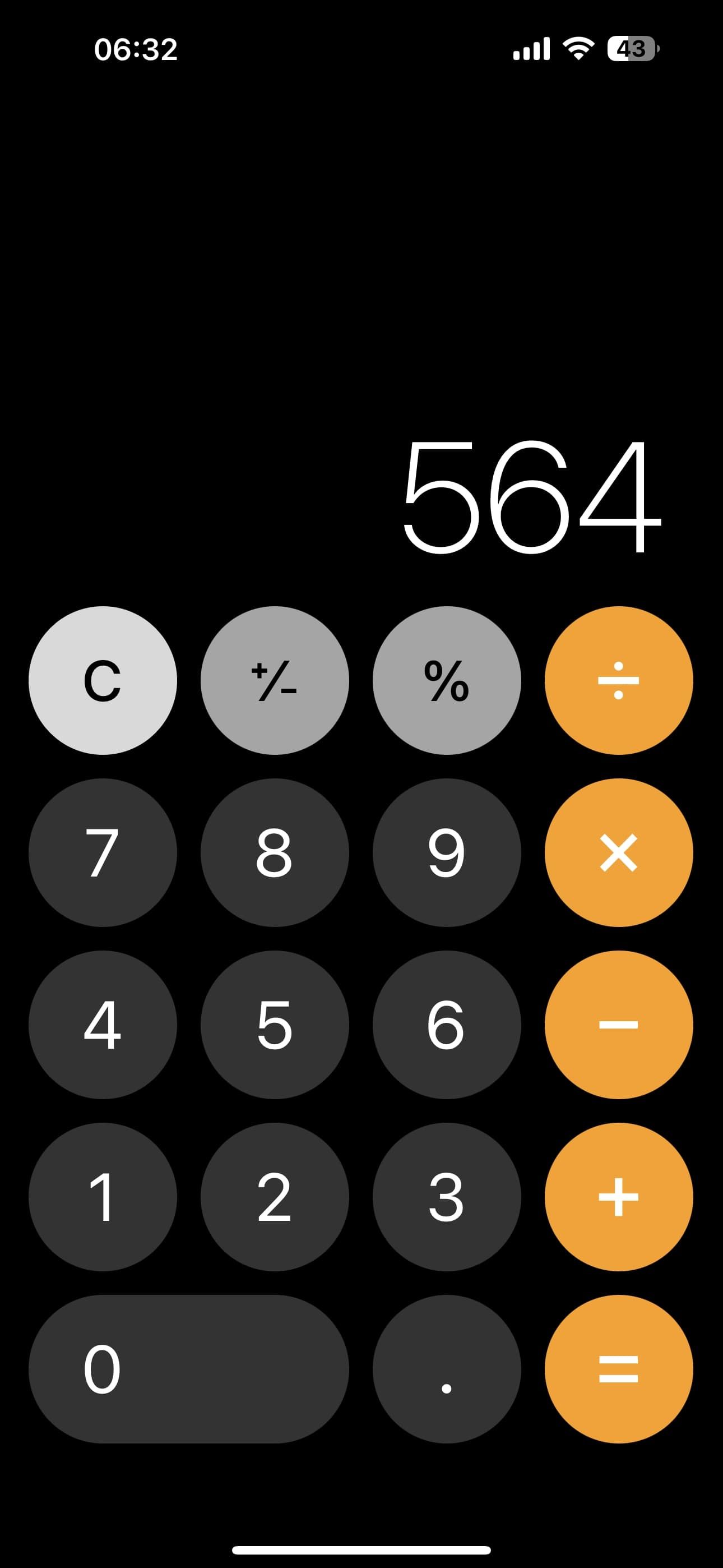 iPhone calculator c button