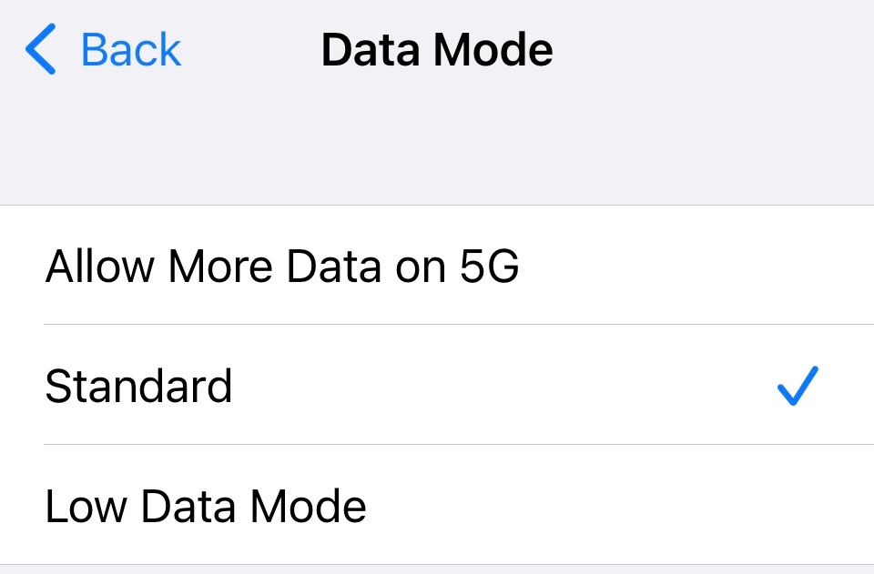 Turn Off Low Data Mode iPhone