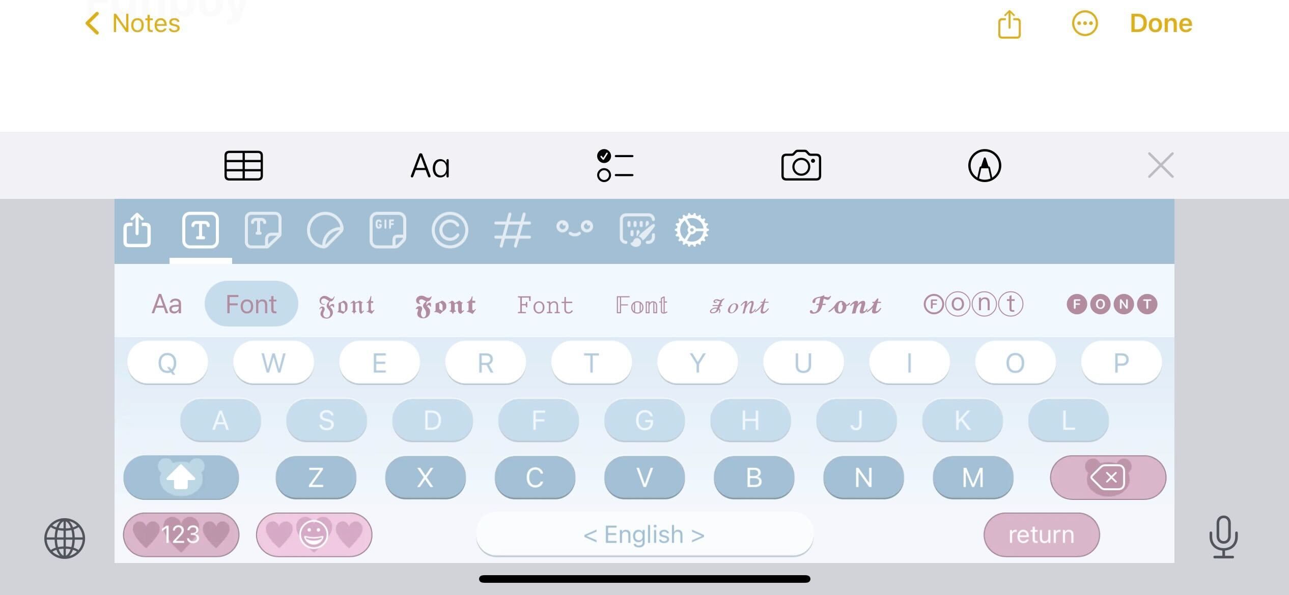 fonts art iphone keyboard