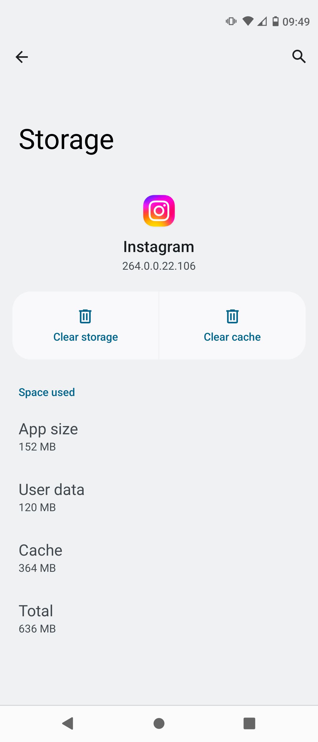 Options de stockage d'Instagram sur un appareil Android
