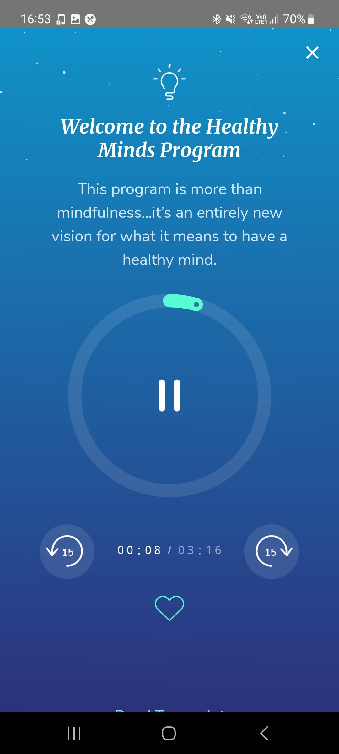 Introductory audio track in Healthy Minds Program app