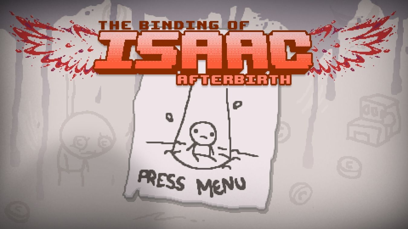 A screenshot of The Binding of Isaac showing its splash screen on the Xbox Series X. 