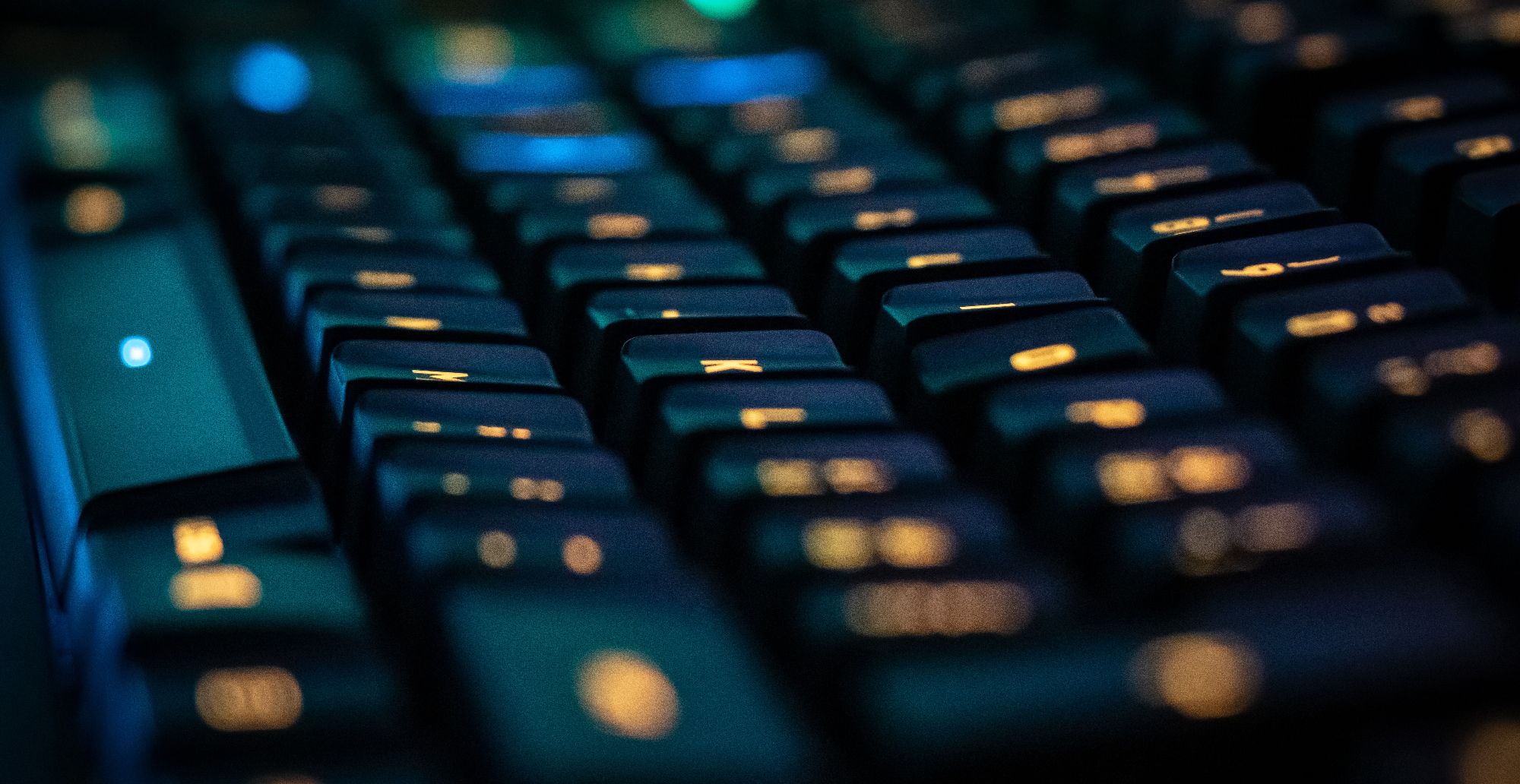 close up shot of desktop PC keyboard
