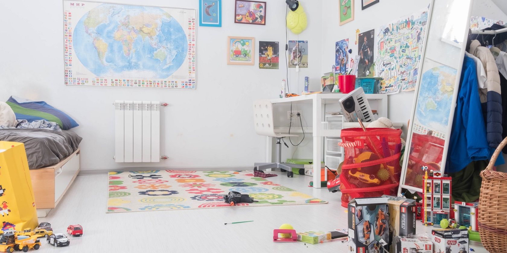 Kids' room with toys on the floor