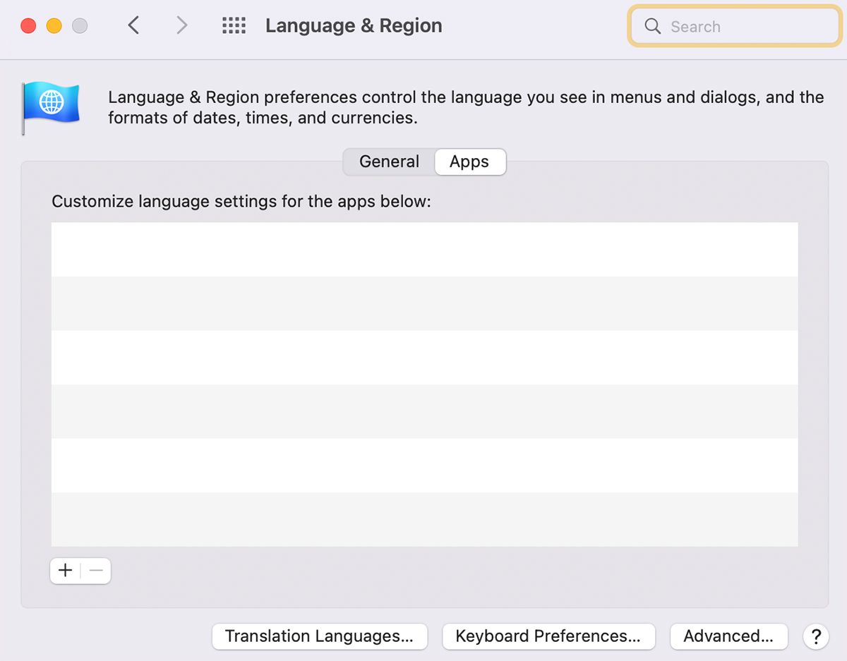 Language Settings for Specific Apps on a Mac