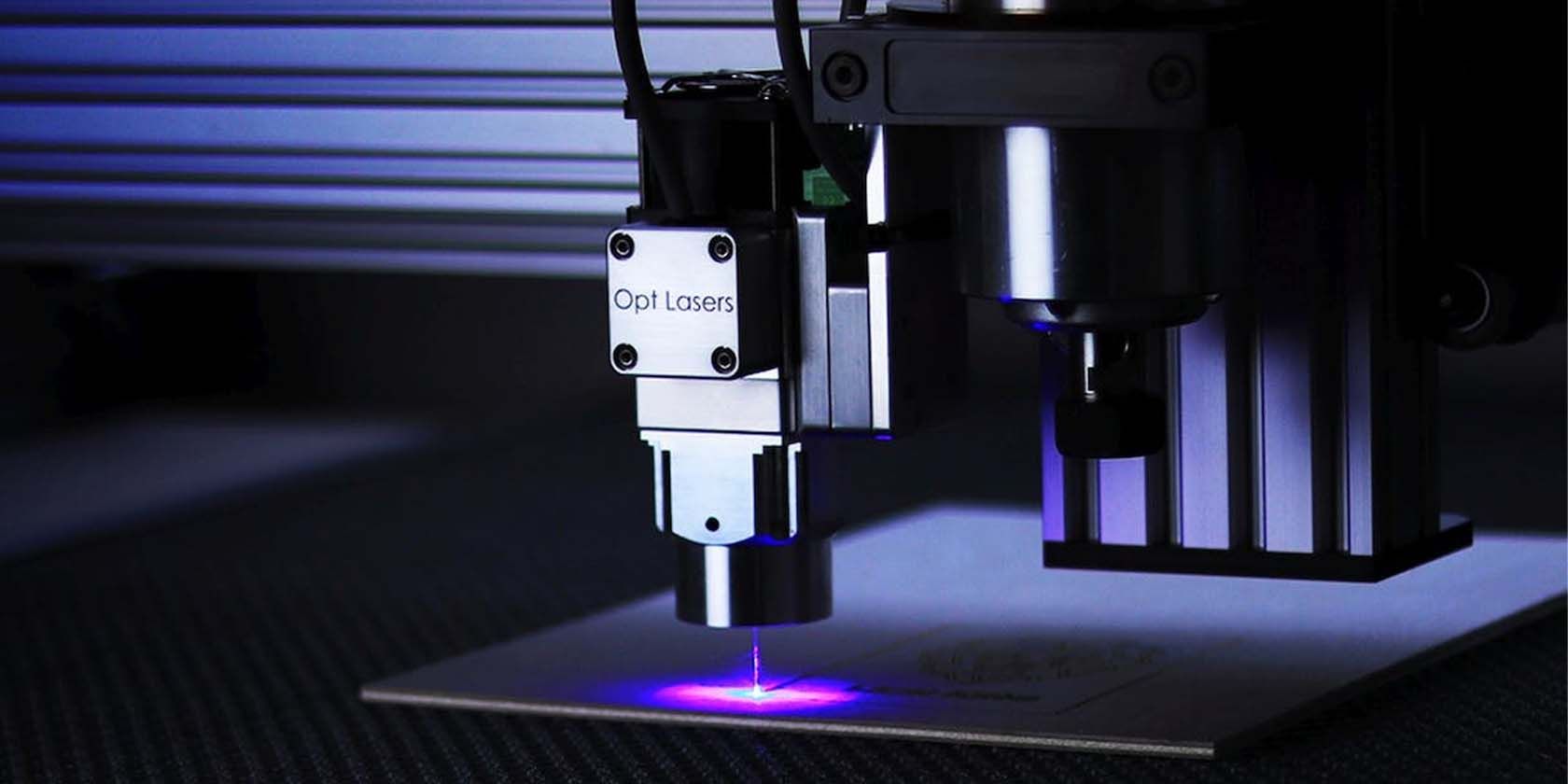 Laser cutting in progress using an Opt laser