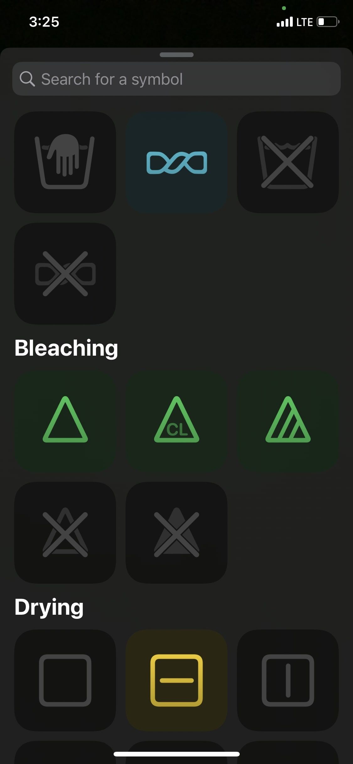 Laundry Lens App Symbols
