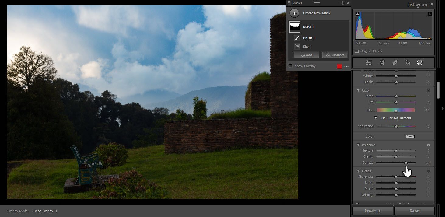 نوار لغزنده Dehaze را با ماسک Lightroom تنظیم کنید