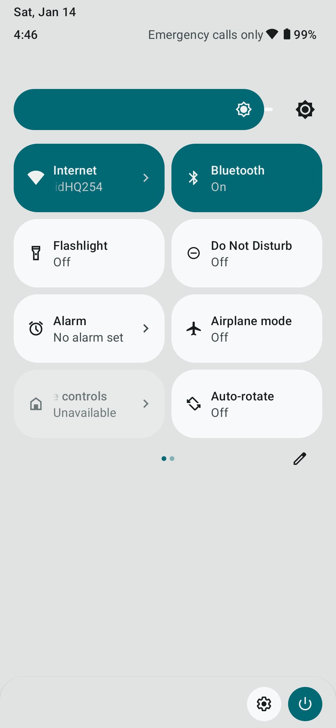LineageOS 20 Quick Settings Light Mode