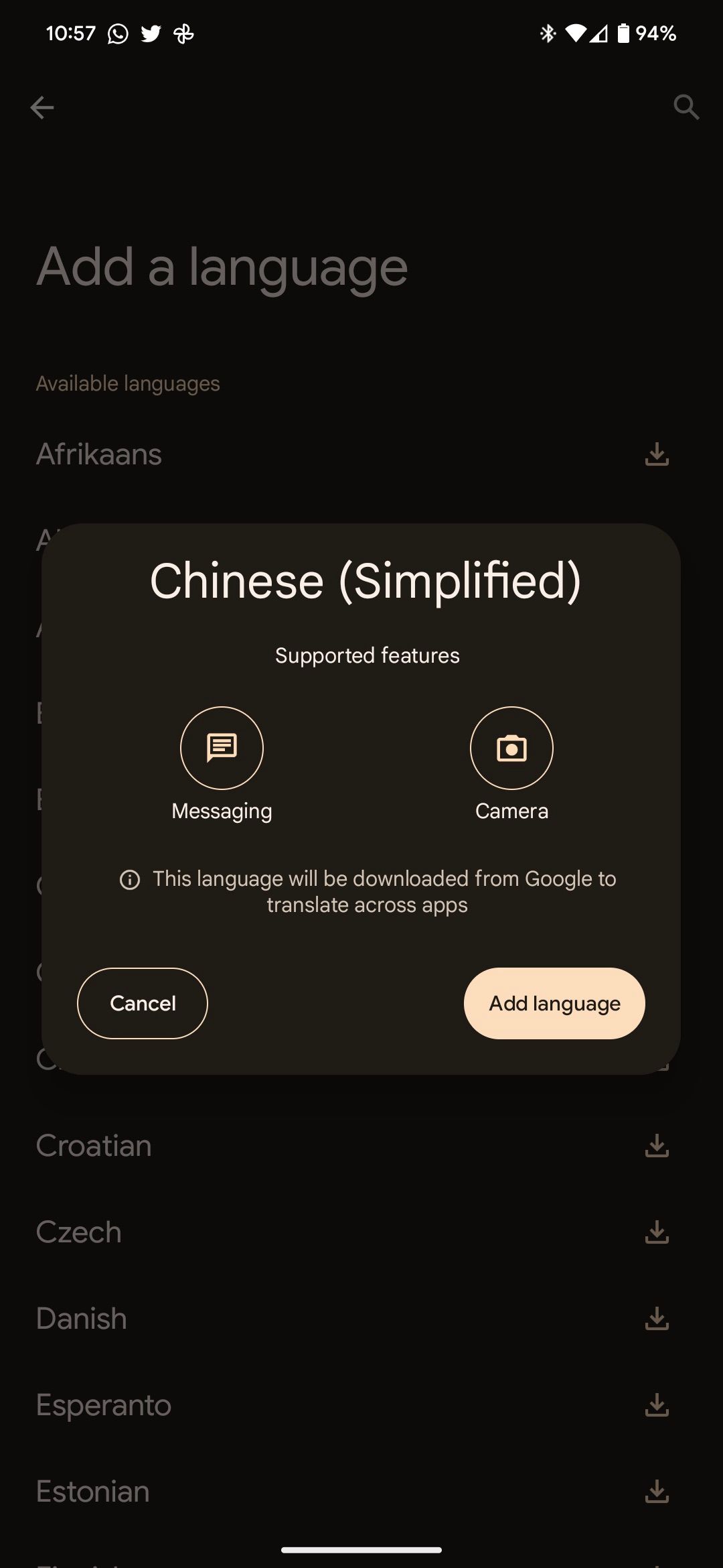 Live Translate support for Chinese language on Pixel 7