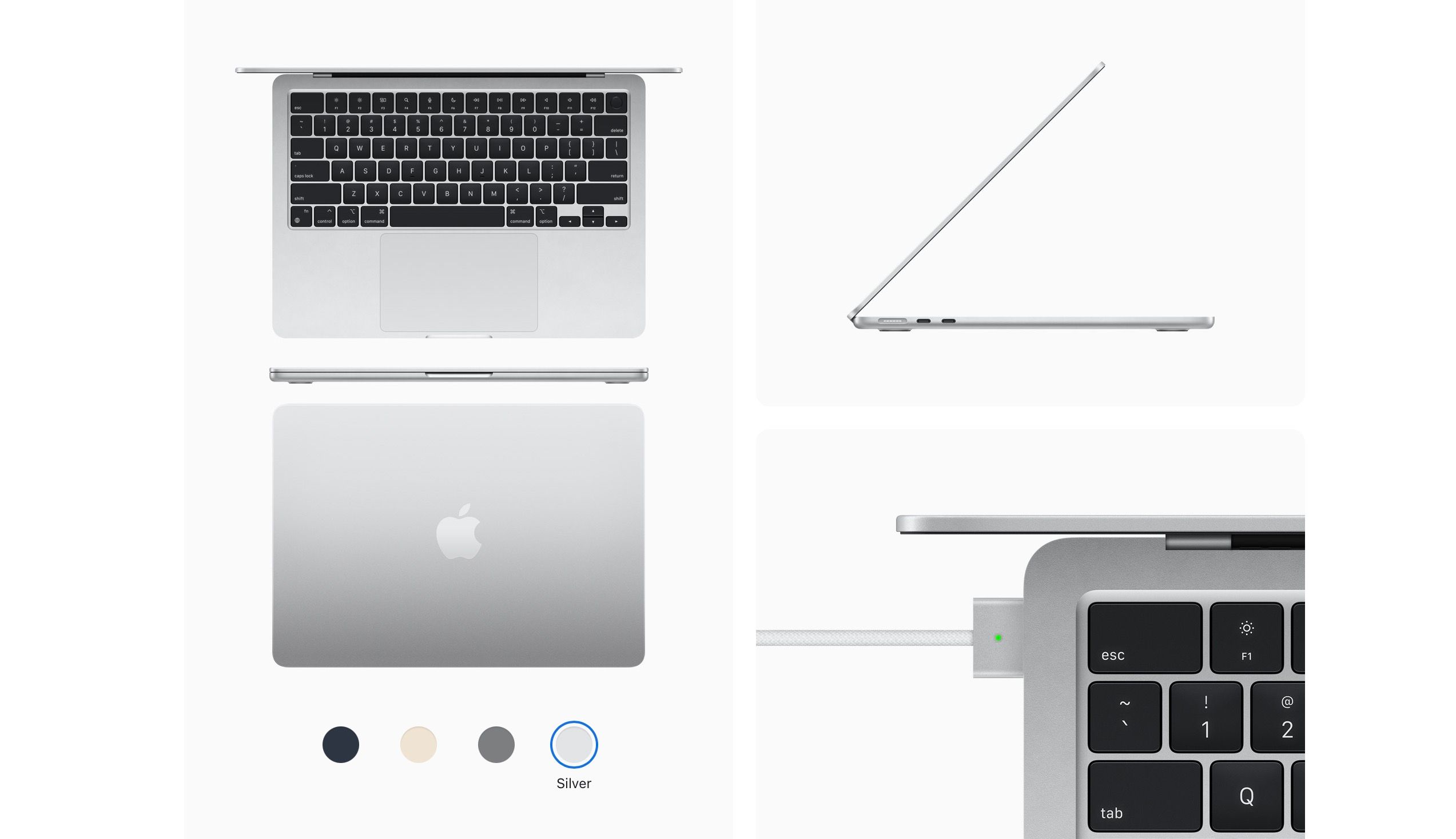 M2 MacBook Air in Silver on Apple's website
