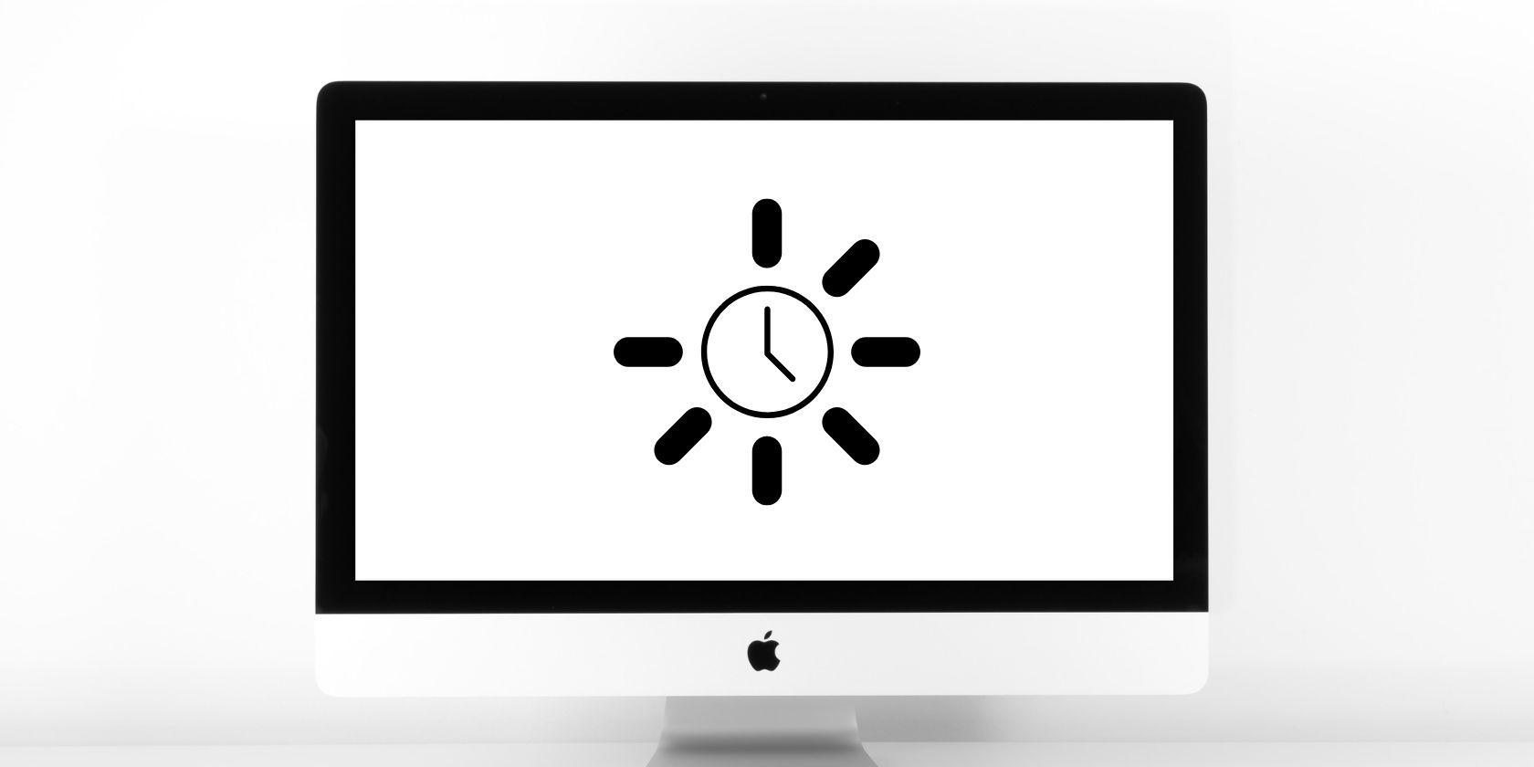 imac with buffer and clock icons