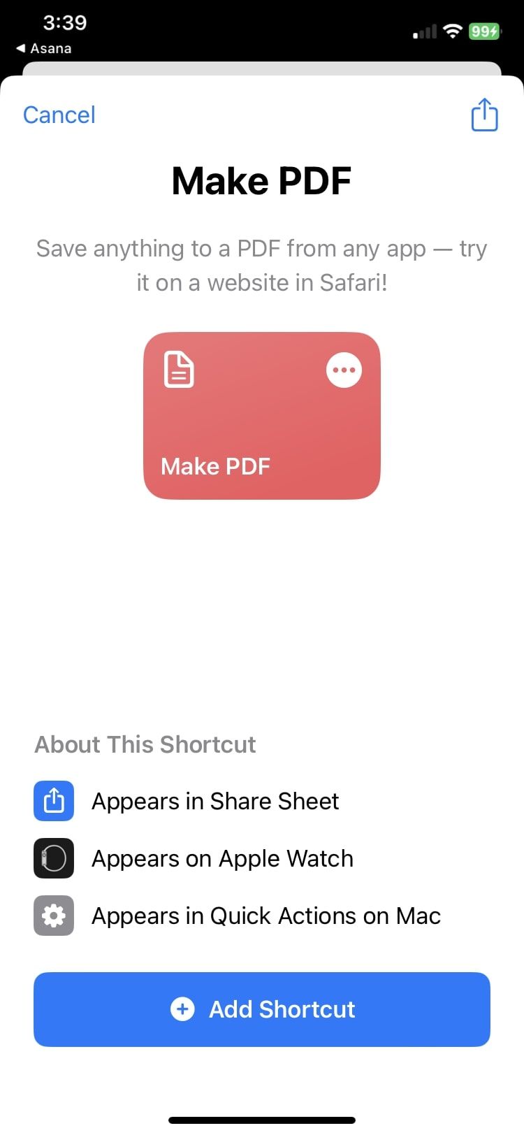 made PDF shortcut