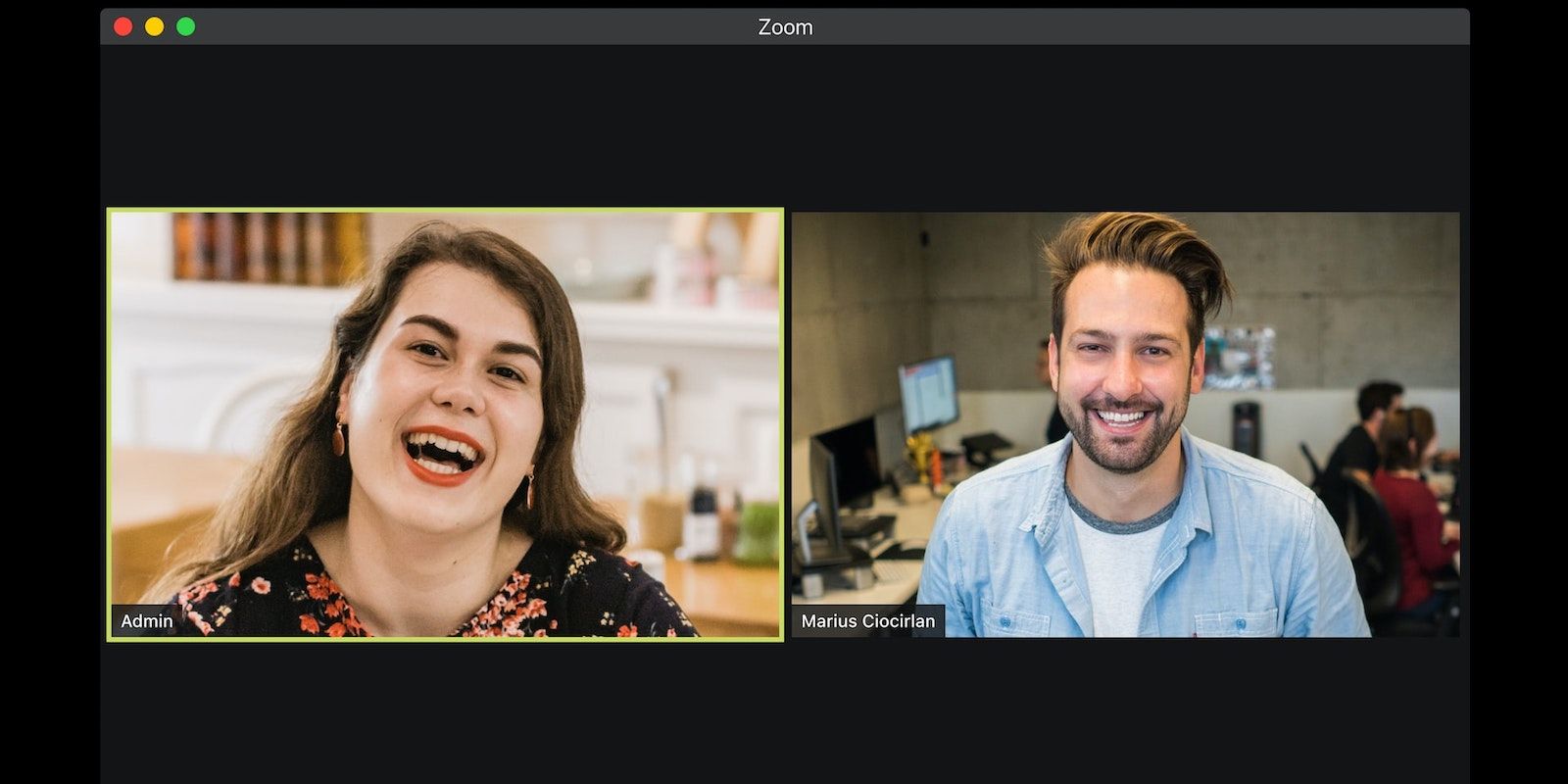 A Happy Man and Woman on a Video Call