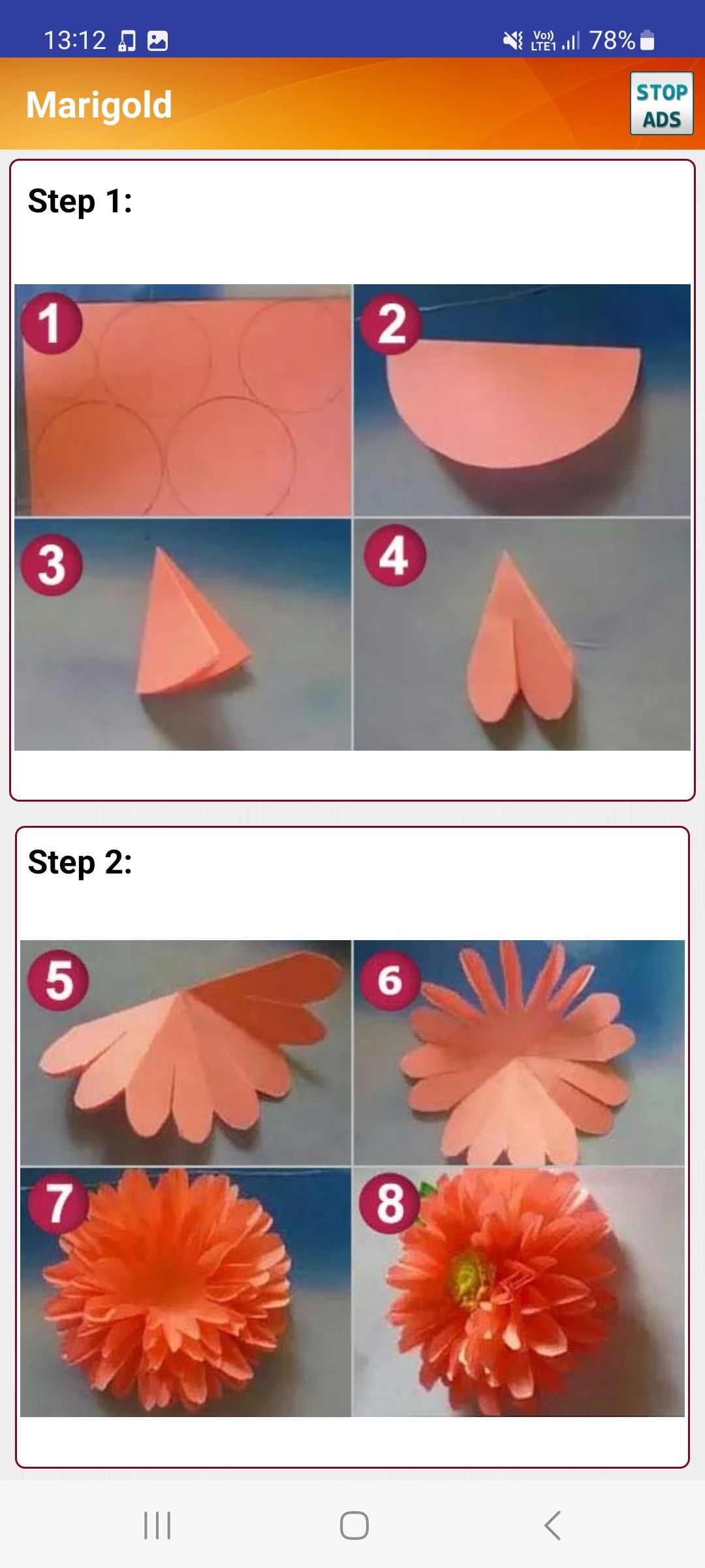 Marigold origami instructions
