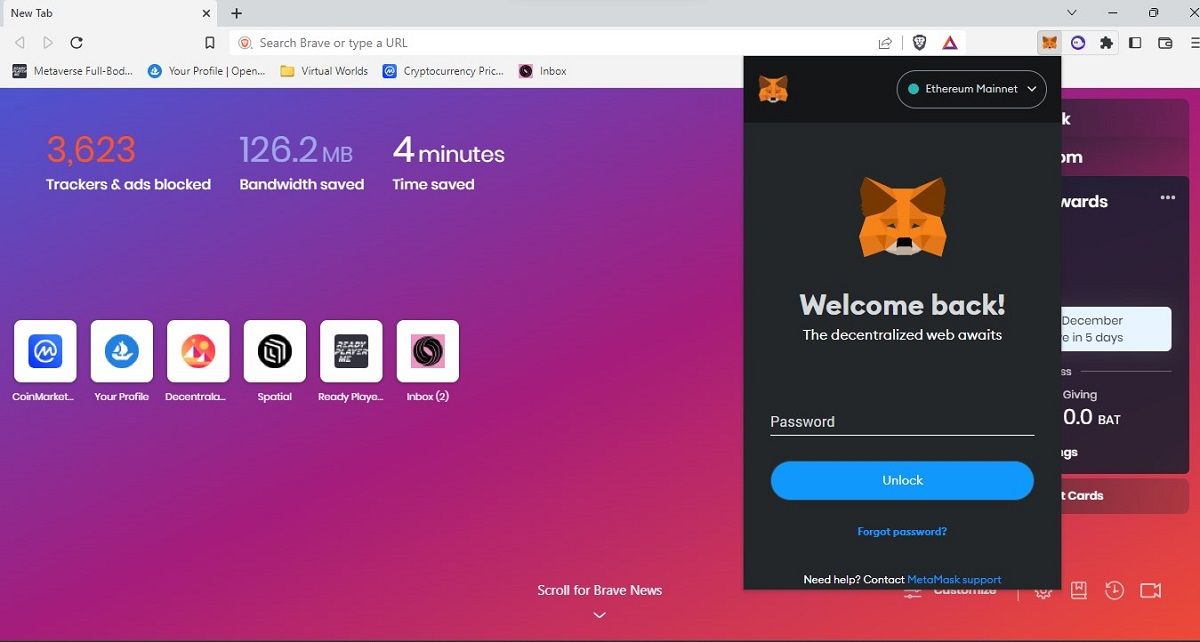 Sign in to the MetaMask browser extension