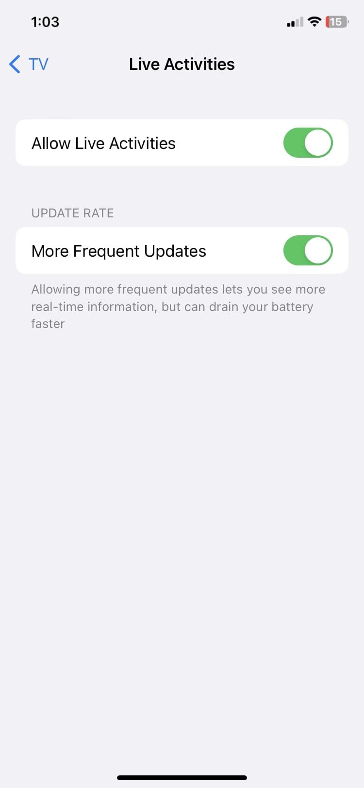 more frequent updates toggle