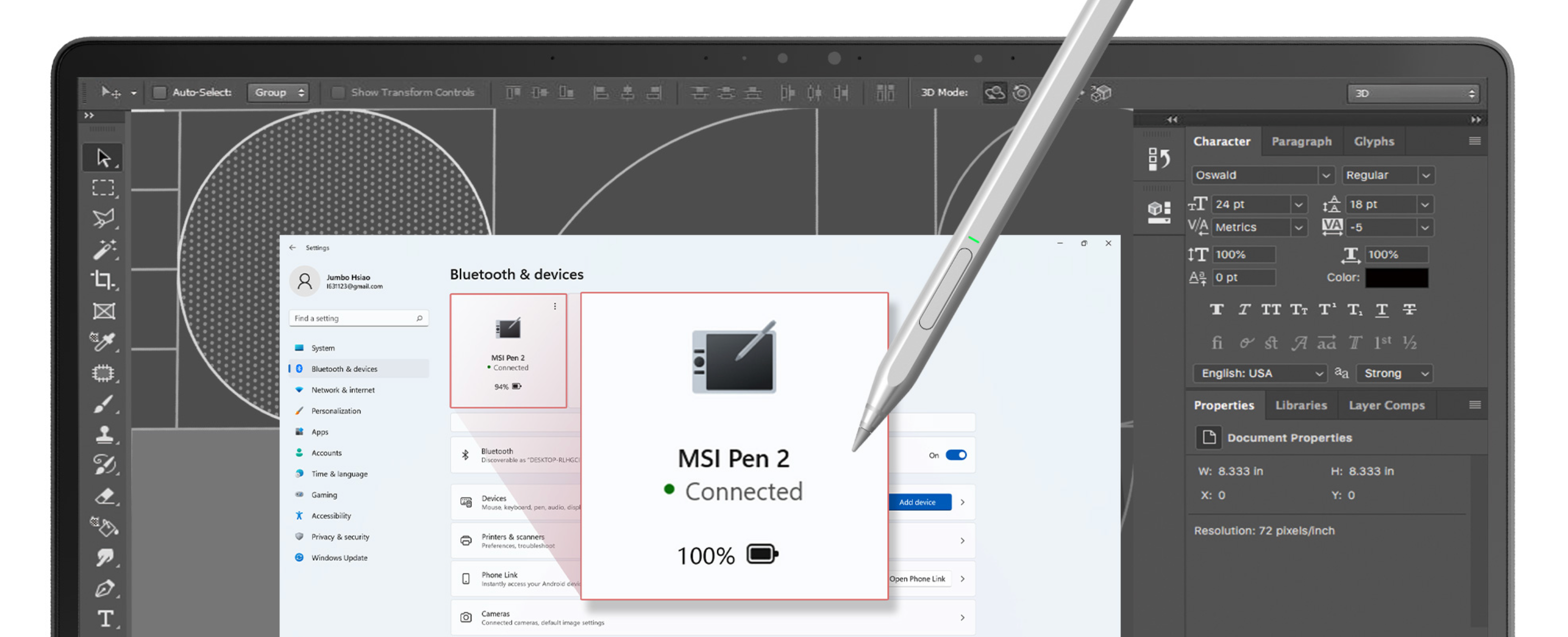 MSI CES 2023 - MSI Pen 2 đã kết nối