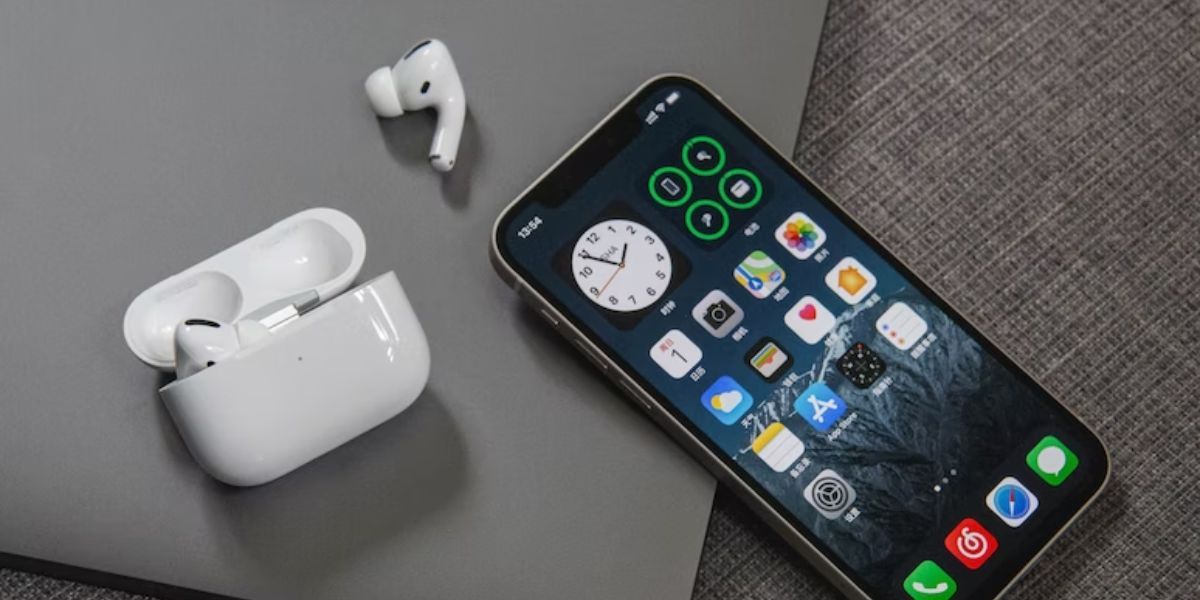 airpods, airpods case, and iphone