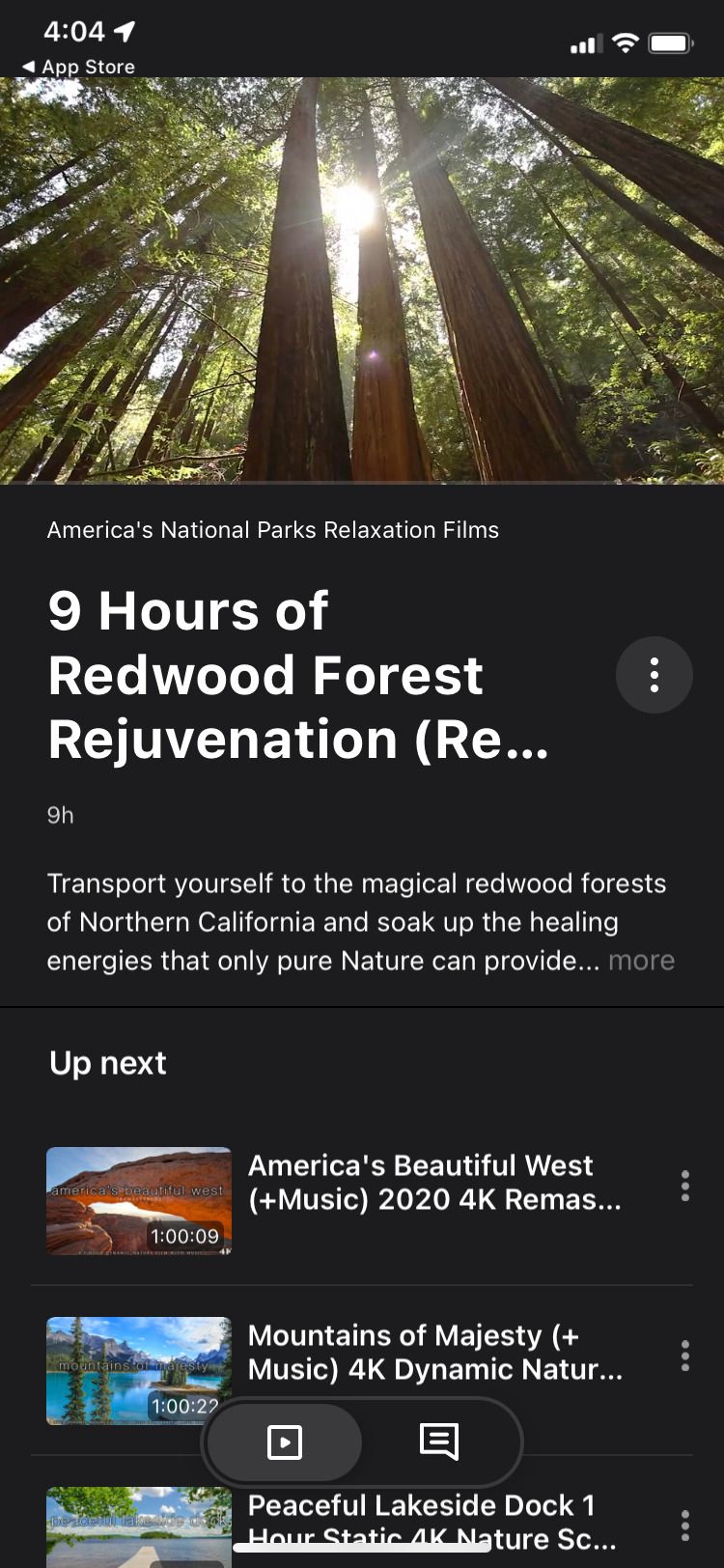 Nature Relaxation On-Demand app Redwood Rejuvenation film