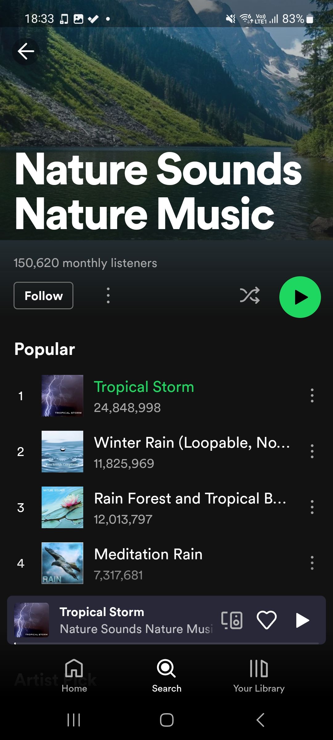 Nature Sounds Nature Music artist Spotfiy
