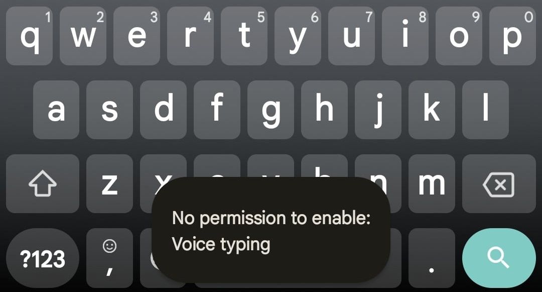 Android keyboard with permission notification